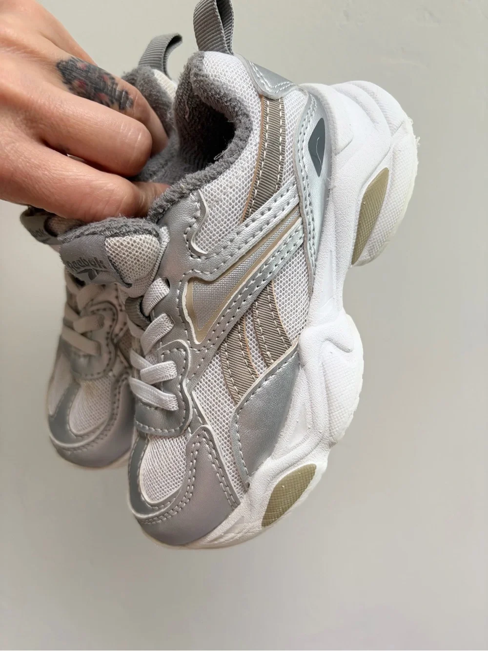 Reebok Kids Silver and Gold Metallic Sneakers